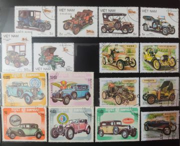 Motor vehicle used stamps (16 stamps)