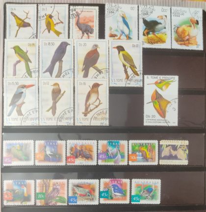 Birds used stamps (25 stamps)