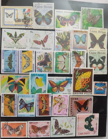 Butterflies used stamps (29 stamps)