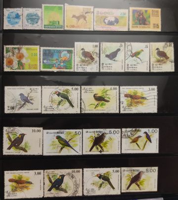 Birds – Sri Lanka – 22 +2 Used Stamps