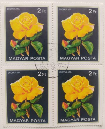 Magyar Posta Rose Block of 4 (Used stamps)