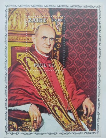 Miniature Sheet Of Jean Paul Vi Zaire