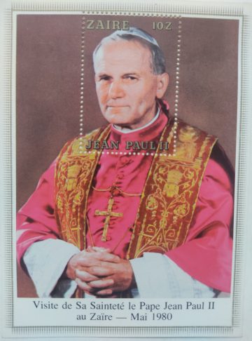 Miniature Sheet Of Jean Paul Ii Zaire