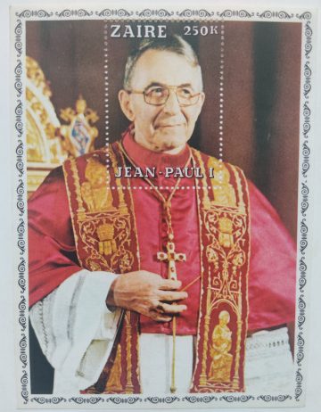 Miniature Sheet Of Jean Paul I Zaire