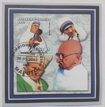 Miniature Sheet Of Mahatma Gandhi Mocambique-Correios (Used Stamps)
