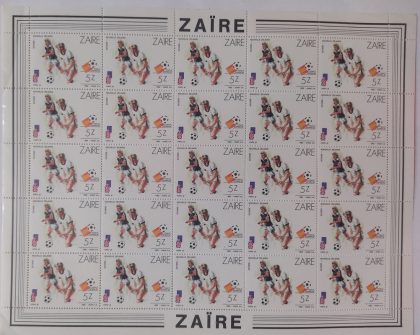 Zaire Football - FULL SHEET 25 STAMPS