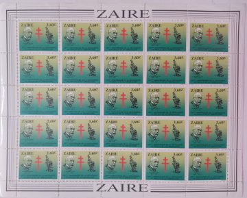 Zaire Dr.Robert Koch - FULL SHEET 25 STAMPS