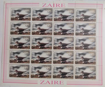 Zaire Grevelot a Triple collier - FULL SHEET 20 STAMPS