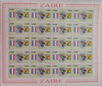 Zaire 9th conference De chefs D etat De France - FULL SHEET 20 STAMPS