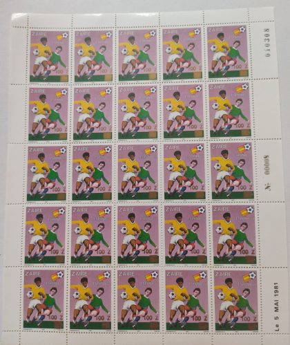 Zaire Football - FULL SHEET 25 STAMPS