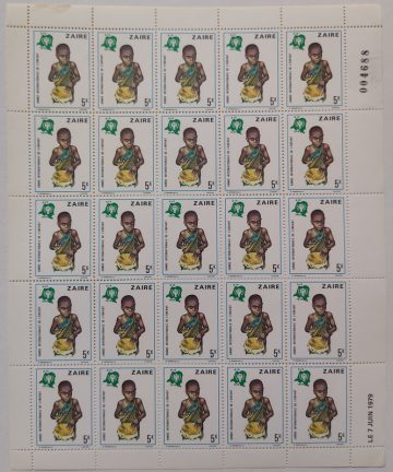 Zaire children - FULL SHEET 25 STAMPS