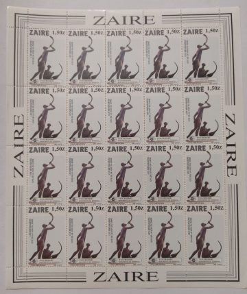 Zaire Tourism Monument De Kinshasa - FULL SHEET 20 STAMPS