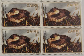 Zaire Grebe Castagneux - Block of 4
