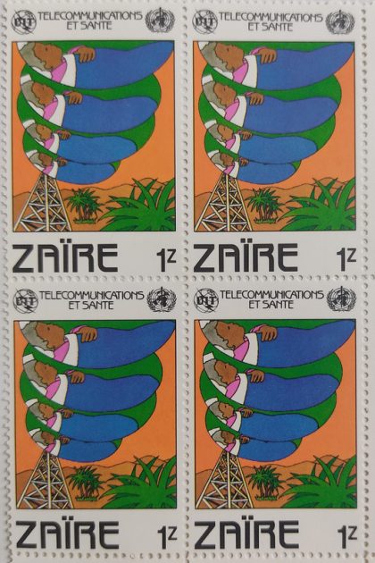 Zaire Telecommunications  et sante - Block of 4