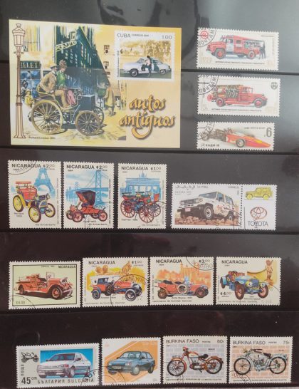 Motor vehicle used stamps (16 stamps)