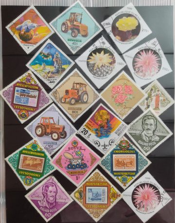 ODD Shape used stamps (19 stamps)