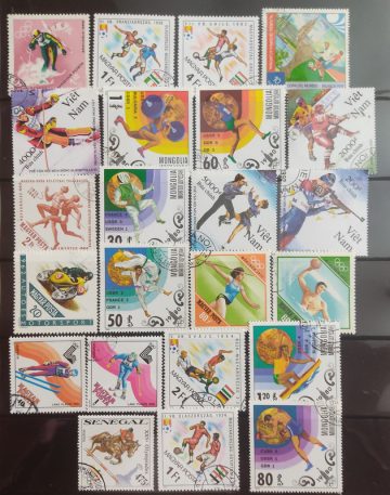 ODD Shape sports used stamps (23 stamps)