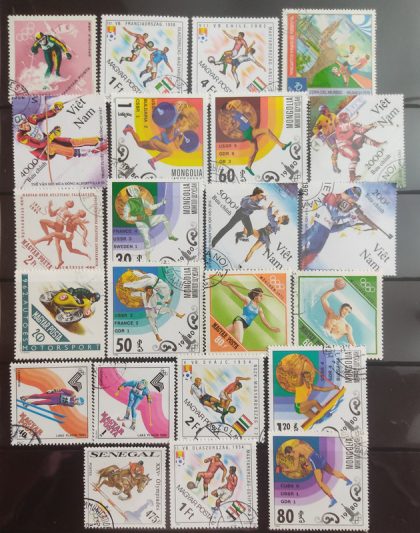 ODD Shape sports used stamps (23 stamps)