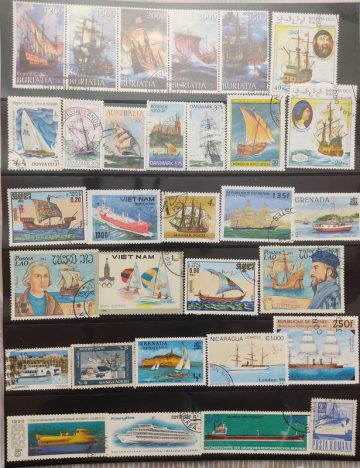 Ships used stamps (31 stamps)