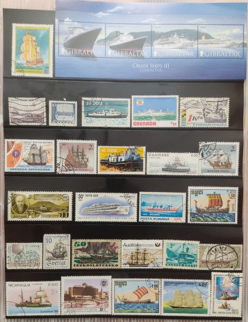 Ships used stamps (30 stamps)