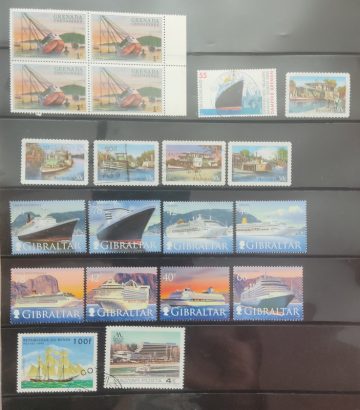 Ships used stamps (20 stamps)