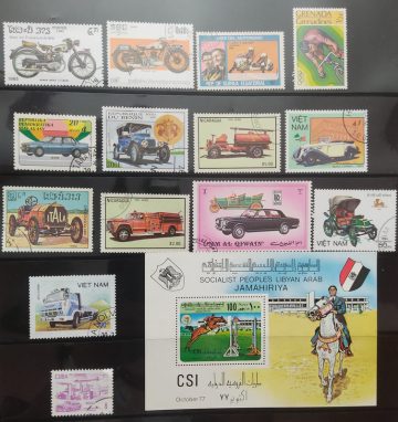 Motor vehicle used stamps (15 stamps)