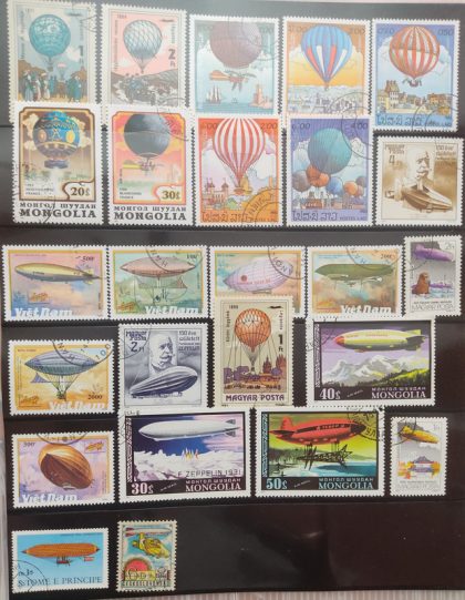 Ballon Aviation used stamps (25 stamps)