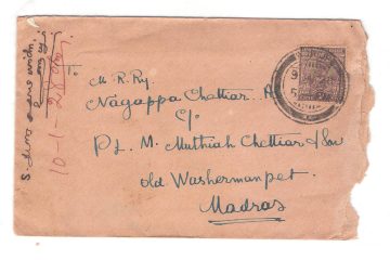 87 Old Washermanpetta – 10 January 1928 – Used Cover