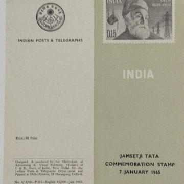 07 Jan. 65 Jamsetji Tata. Personality, Industrialist, Steel Industry, Power Grid Towers (BR)