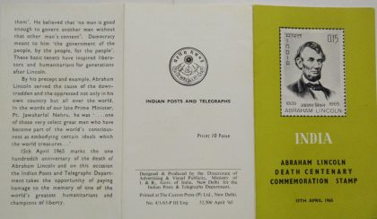 15 Apr. 65 Abraham Lincoln. Personality, American President (BR)