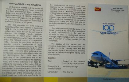 Civil Aviation Centenary Thematic (Set of 4) (BR)