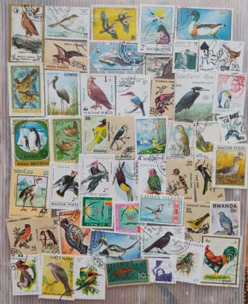 100 Birds Used stamps