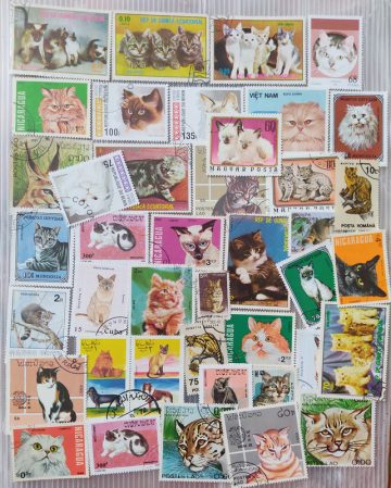 100 Cats Used stamps