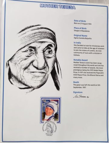 Indipex 2011 world philatelic exhibition Mother Teresa