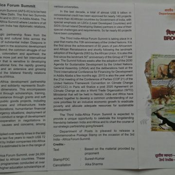 3rd India - Africa Forum Summit Summit &( Set of 6) (SBR)
