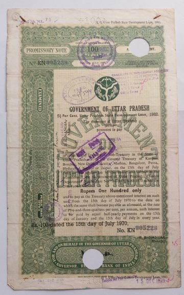 Indian Promissory Note Value 100 rupee watermark "G.O.I" - 29