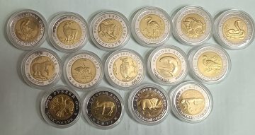 5.10.25.Russian Rubles Commerative WILD LIFE coins - set 15