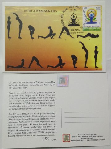 Namaskara  International Day of Yoga Maxim Card
