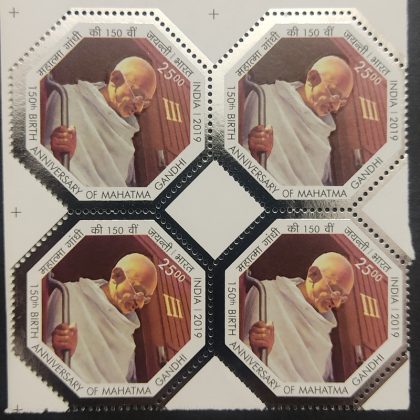 150th Anniv.of Mahatma Gandhi (Block of 4 stamp)