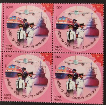 Salute to covid-19 warriors Transporters unit (Block of 4 stamp)