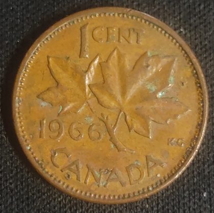 1 Cent Canada 1966 Elizabeth II D.G Regina (used)