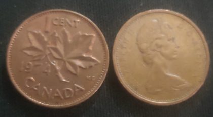 1 Cent Canada 1974 Elizabeth II D.G Regina (used)