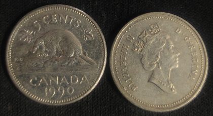 5 Cents Canada 1990 Elizabeth II D.G Regina