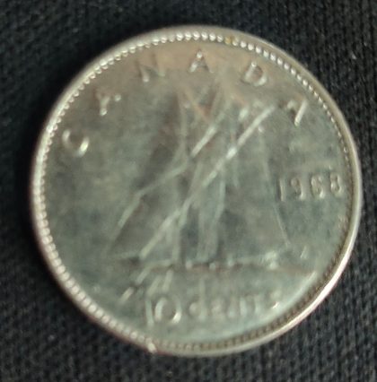 10 Cents Canada 1968 Elizabeth II D.G Regina