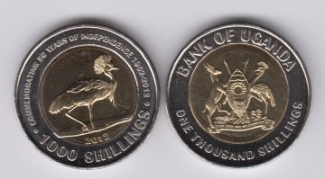 Uganda1000 Shillings2012 50 Years of Independence Bimetal UNC Condition