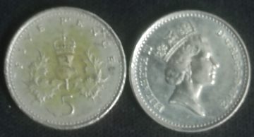5 pence Elizabeth II 1992