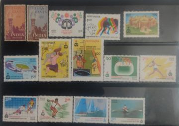 Theme collection of Asian Games 1st Event & IX th Event New Delhi 14 Stamps