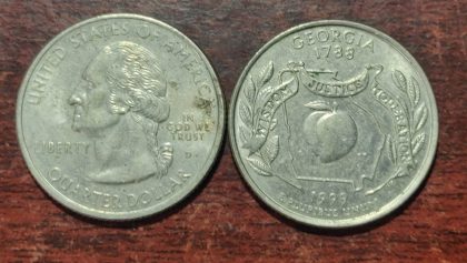 United States Quarter Dollar Georgia State 1 Coin (# 4/50) Used