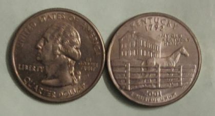 United States Quarter Dollar Kentucky State 1 Coin (# 15/50) Used