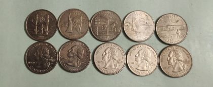 United States Quarter Dollars Set of  5 State Coins 2001 Used